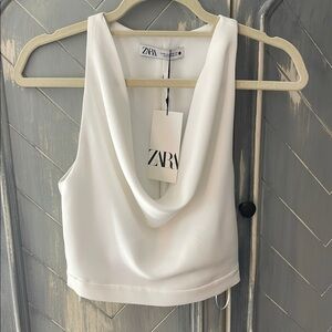 Zara White Sleeveless Women's Top